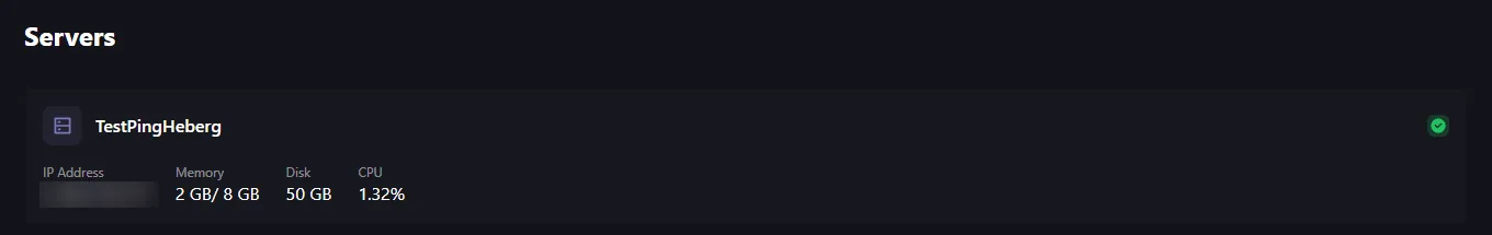 La liste « Servers » : l'essentiel de chaque VPS en une ligne.